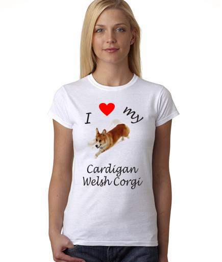 Dogs - I Heart My Cardigan Welsh Corgi on Womans Shirt